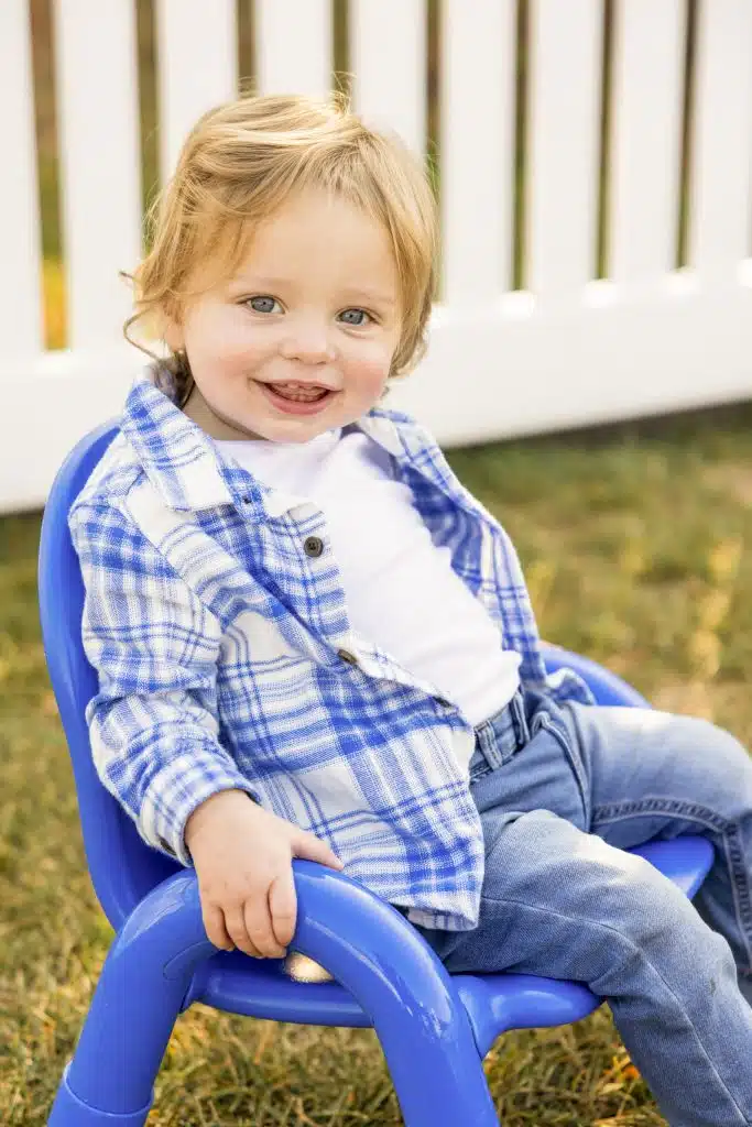Toddler boy sitting