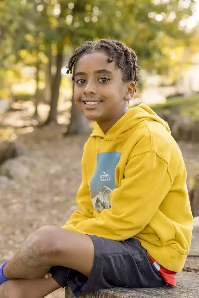 5th grade boy sitting