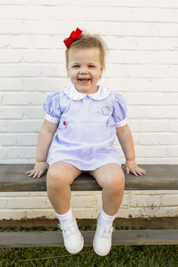 Preschool girl sitting